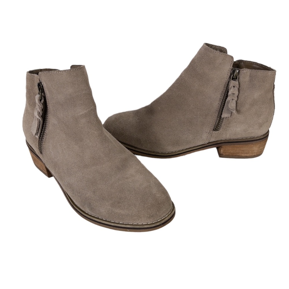 Blondo Liam Ankle Boots Waterproof Suede Bootie Mushroom Sz 6.5